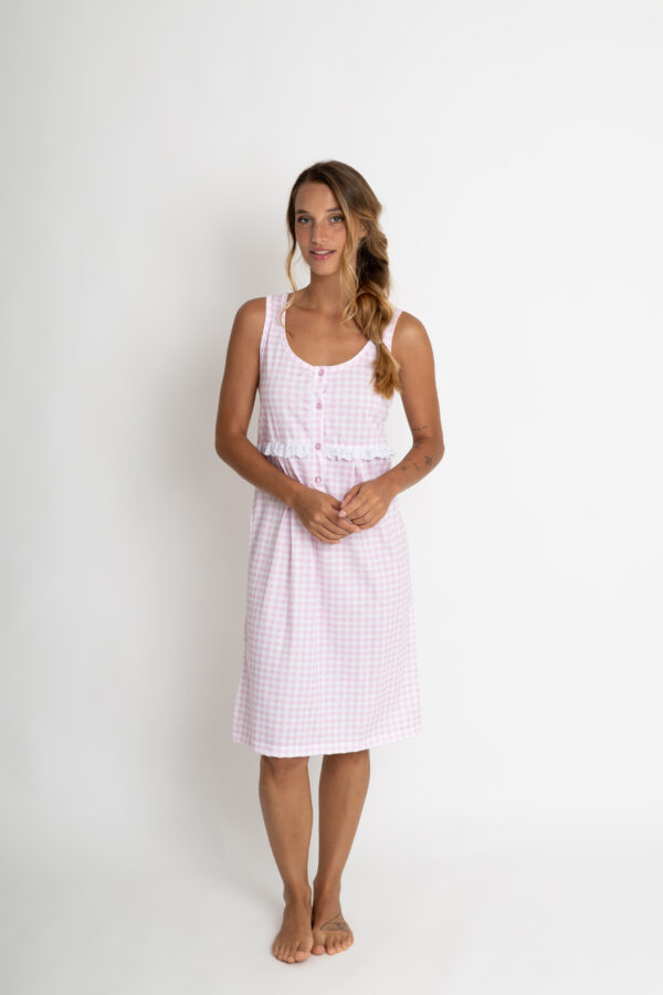 Camicia da Notte Stampa Vichy - immagine 2
